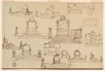 Disegno, Quindici schizzi per un trono, ca. 1810